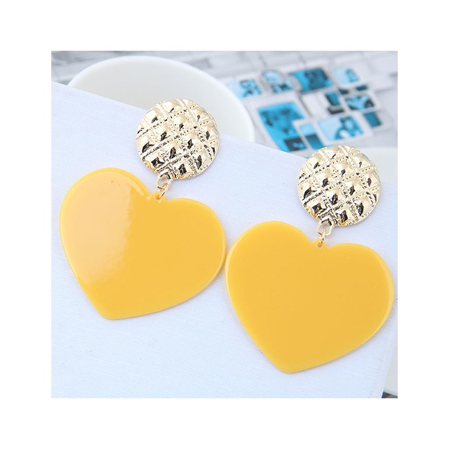 LRC Anting Tusuk Fashion Metal Heart Shape Earrings A5724X