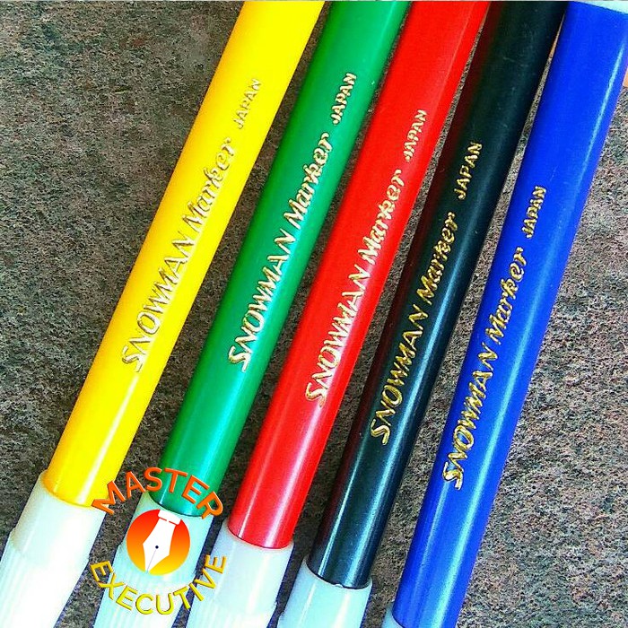 [Buah] Snowman JAPAN Spidol Kecil Pencil Type Marker - Hitam / Hijau / Kuning / Biru / Merah