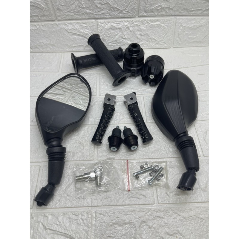 paket Yamaha-Spion Click Polos+Handgrip Karbon+Jalu As Jumbo+Jalu Stang Matic+Footstep Vixion Lokal