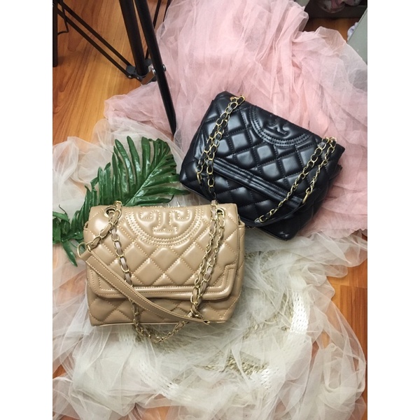 Premium bag T*ry tas lokal kekinian real pict dalam ada resleting bahan sintetis empuk