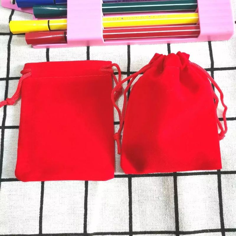 kantong serut drawstring pouch serut bahan beludru bludru halus