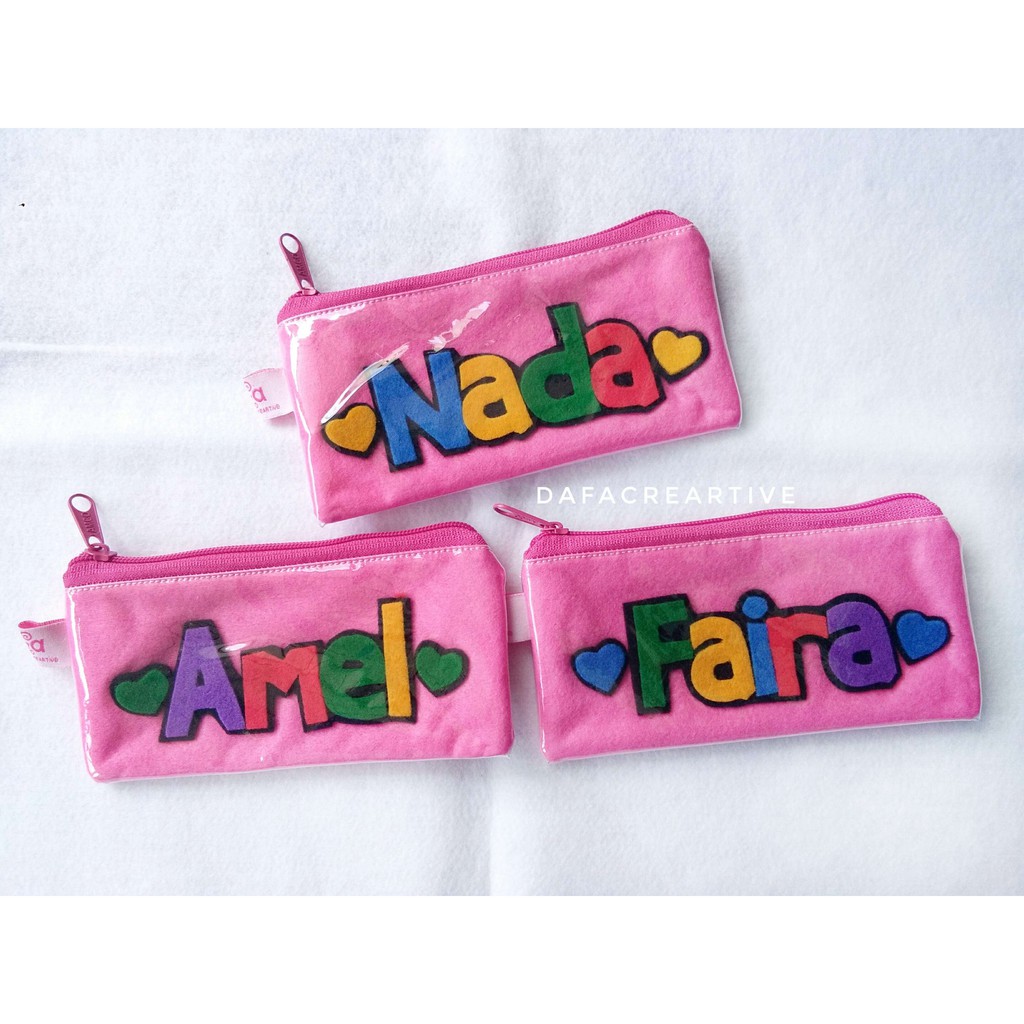 

Dompet Pensil Case Custom Unik - Desain Huruf 002