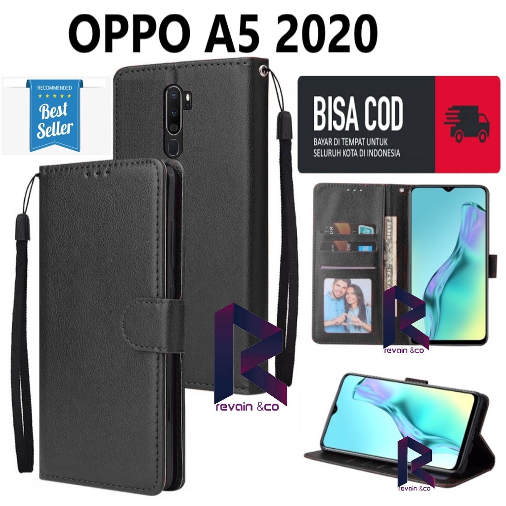 CASE DOMPET OPPO A5 2020 FLIP WALLET LEATHER KULIT PREMIUM SARUNG BUKA TUTUP FLIP CASE OPPO A5 2020