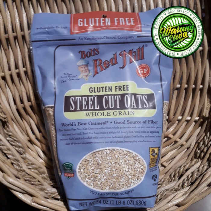 

Bob's red mill gluten free steel cut oats whole grain 680 gram