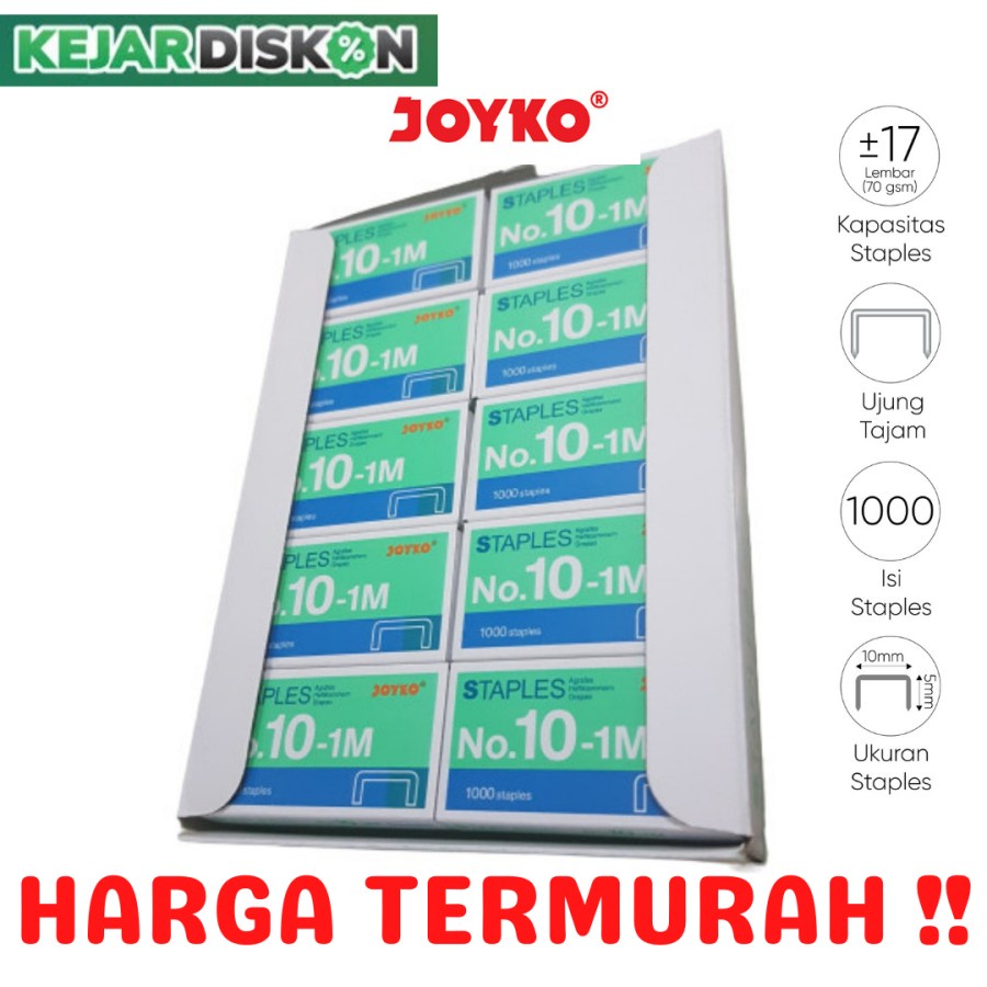 

Staples Joyko No.10 Kecil Isi Stapler Hekter No.10-1M
