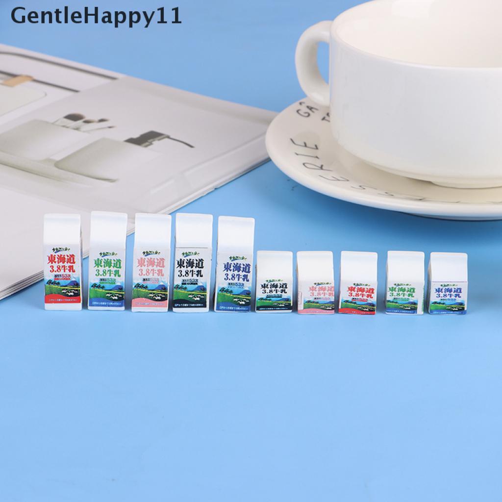 Gentlehappy 5pcs / set Mainan Miniatur Botol Susu + Gelas Karton Skala 1: 12 Untuk Aksesoris Rumah Boneka