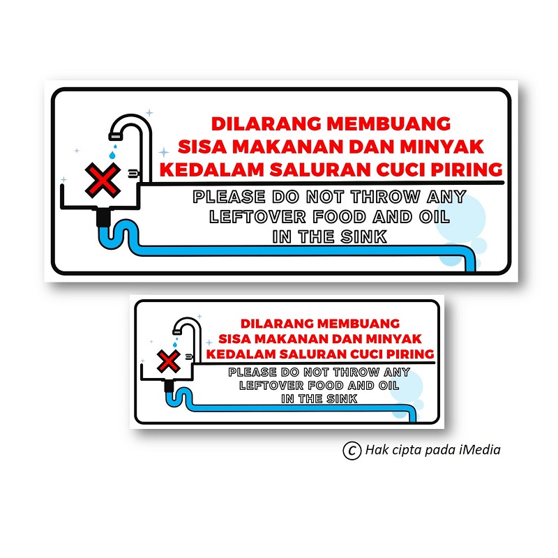 Jual STIKER DILARANG MEMBUANG SAMPAH KE DALAM WASTAFEL | STIKER DAPUR