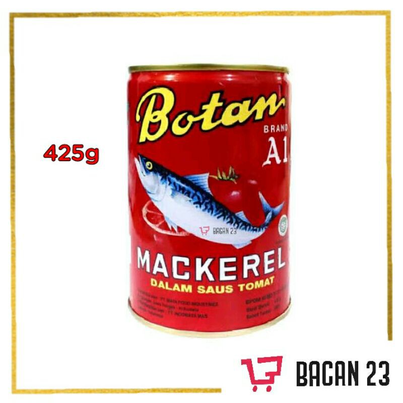 Botan Makarel Saus Tomat (425gr) / Ikan Sarden / Ikan Kaleng /Bacan 23 - Bacan23