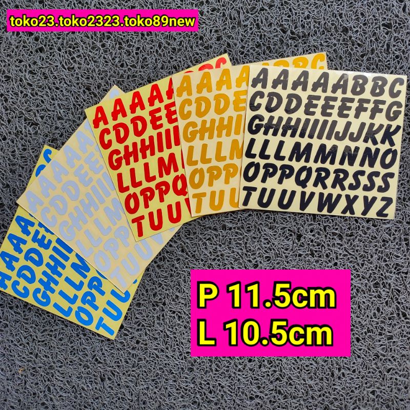 stiker huruf abjad abc sticker motor cutting stiker nama