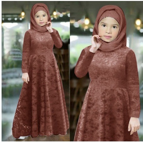 Baju Maxi Anak Perempuan Longdress Yuni Usia 2 - 14 Tahun / Maxy Dres Anak Cewek Brokat Tanggung Pak