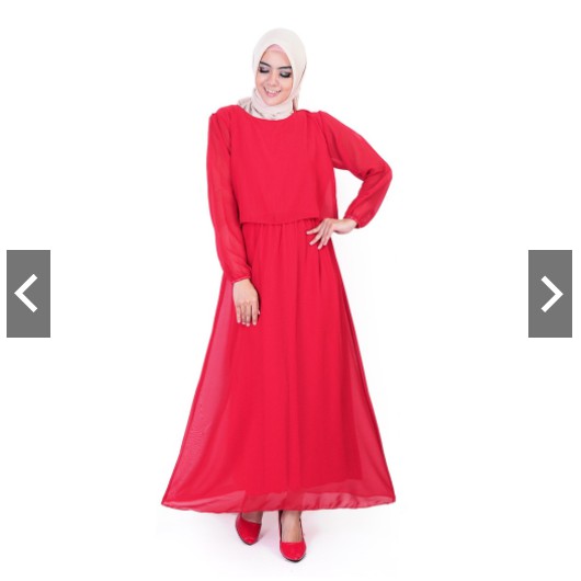 Fifi Fashion Long Dress Tangan Panjang Wanita Muslim Model terbaru -Laras