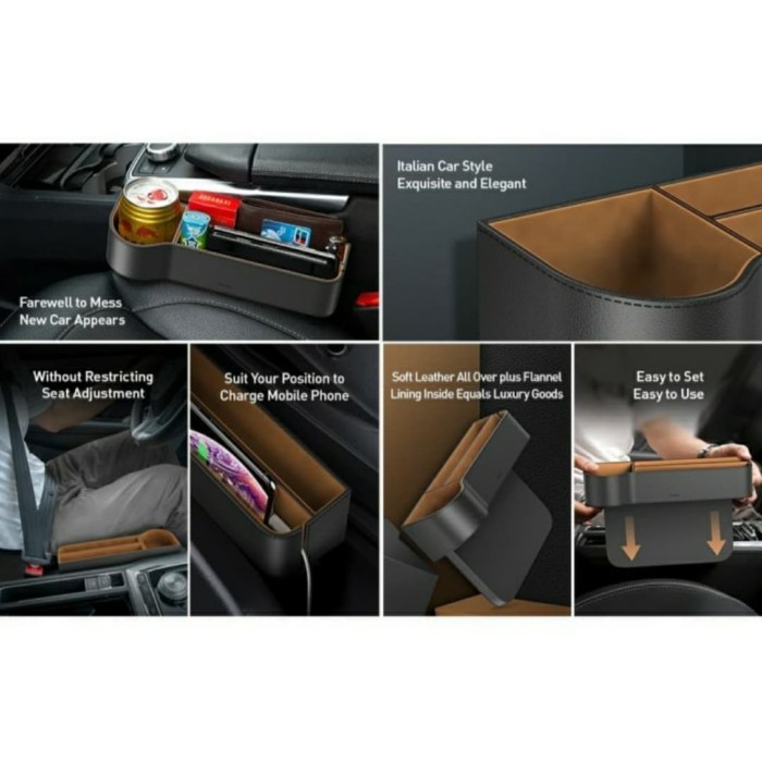 Baseus Car Storage Box Car Organiser Sela Jok Depan Mobil Original