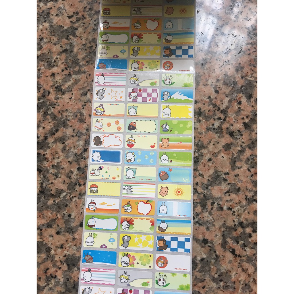 

Stiker Label Nama Name Sticker Waterproof Anti Air Mashimaro Mashi Maro
