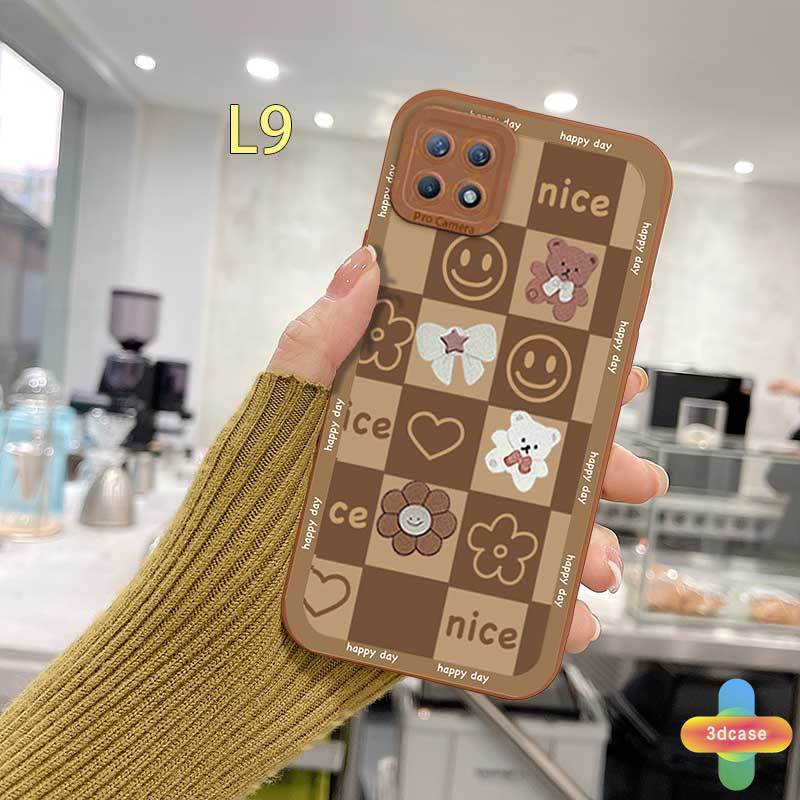 Soft Case Realme C11 2021 C21Y C15 C21 C25 C20 C3 C12 C25S 5 5S 5i C17 7i C1 C25Y C2 C3i 6i C20A realme Narzo 20 10 10A 20A 30A Ins Cartoon Bear Flowers Angel Eyes Camera Protector Case