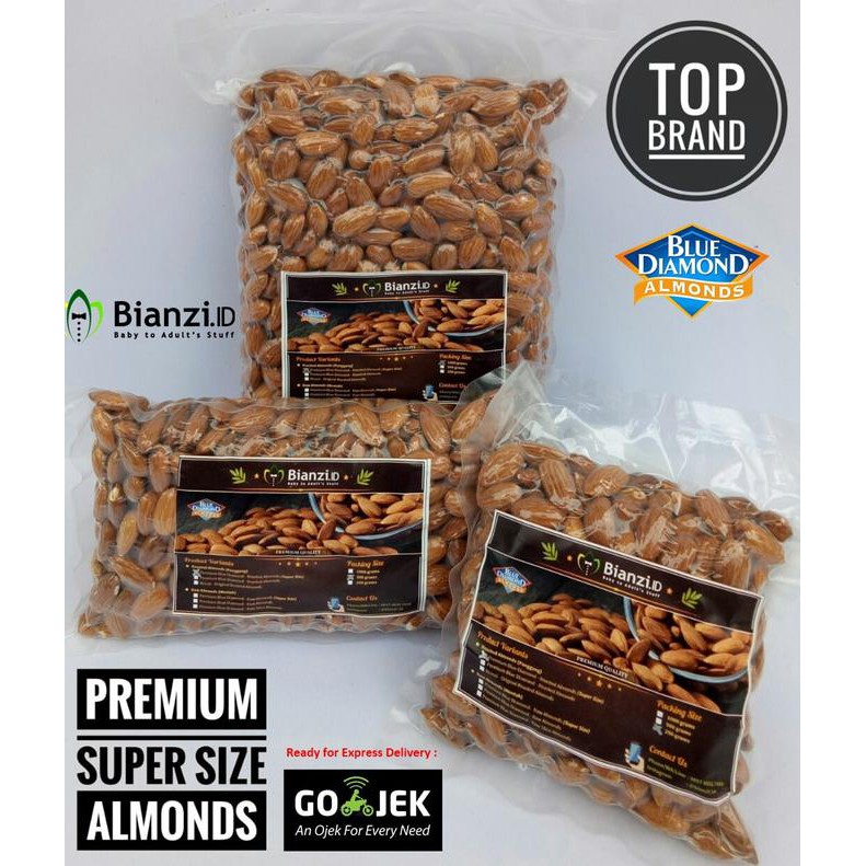 

Best Seller Almond Blue Diamond - Kacang Almond Panggang (SUPER SIZE) - 500 gram