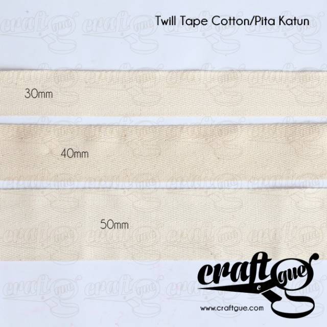 Twill Tape Cotton/Pita Katun/Tali Tas Katun Tipis (Meter-an)