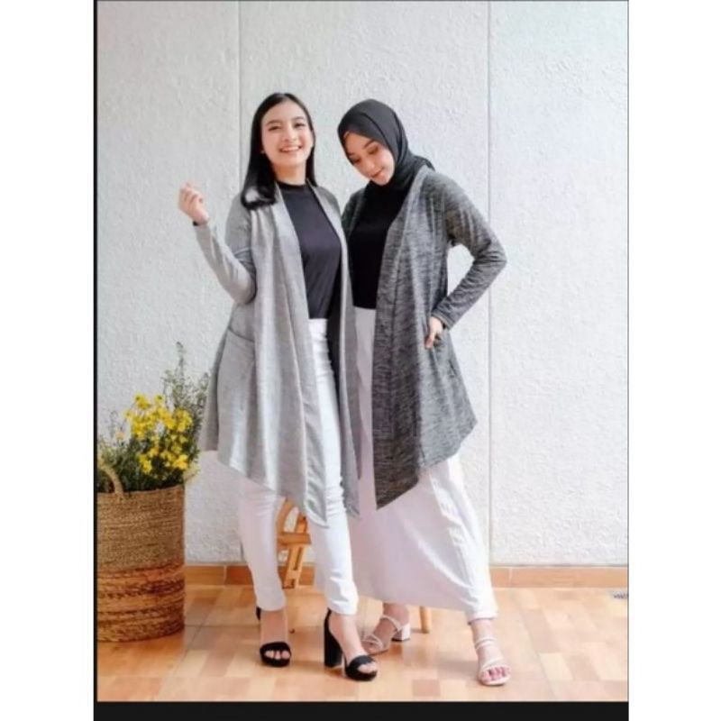 PROMO MURAH Cardigan Spandex Kantong 2 Outer