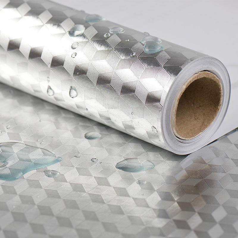 Wallpaper Aluminium Foil Anti Minyak Waterproof Stiker 100x60cm