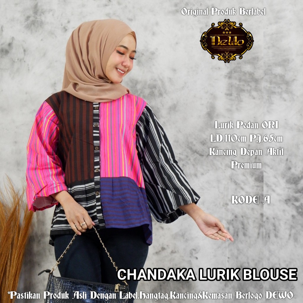 [ TERBARU ] ATASAN BATIK WANITA KERJA KANTOR | DRESSBATIK TUNIKBATIK BATIKMODERN CHANDAKA BLUS LURIK