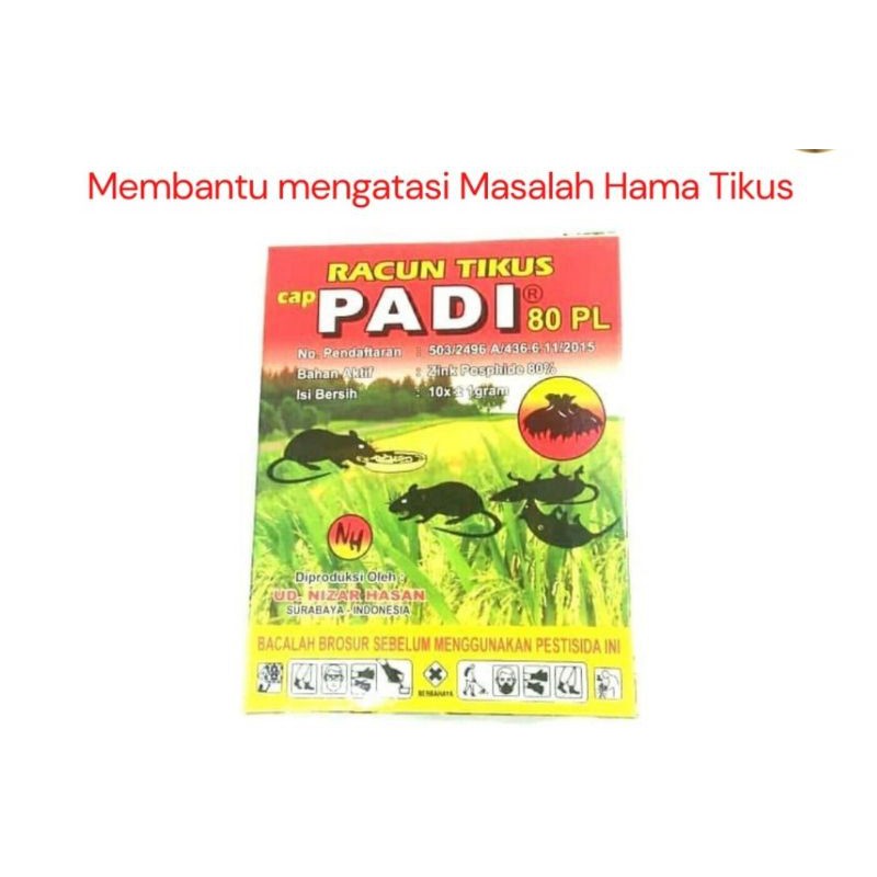 Racun Tikus Rodentisida Pembasmi Tikus Ampuh Cap Padi