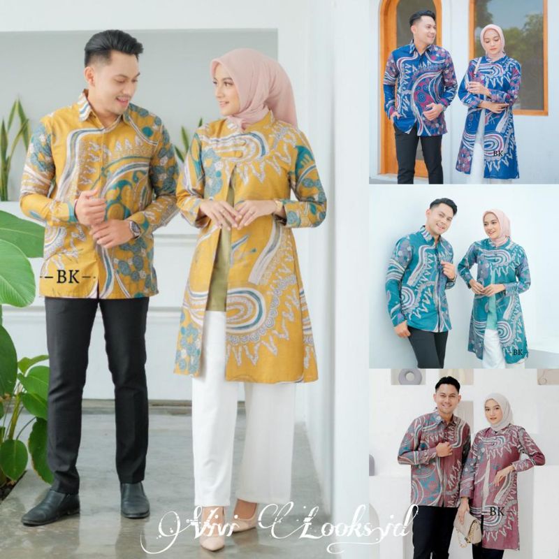 BATIK COUPLE MODERN KOMBINASI ABSTRAK ||ATASAN KERJA||M-L-XL-XXL-3L