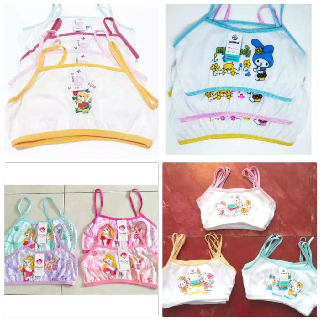 Miniset Anak Perempuan Motif Kartun Bahan Katun Import / Miniset Untuk Anak Perempuan/bra/ BISA SATUAN !!