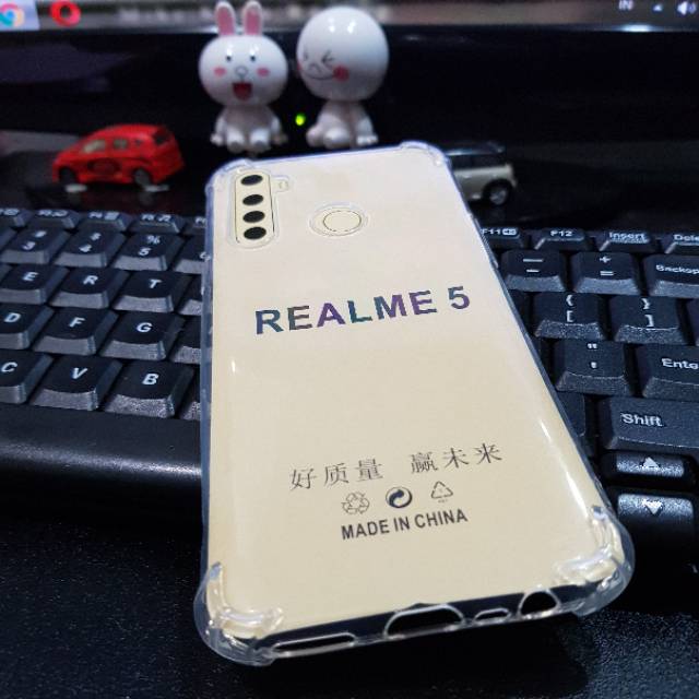 Anti crack soft case REALME 5/5i/5s/5c - silikon casing warna putih transparan