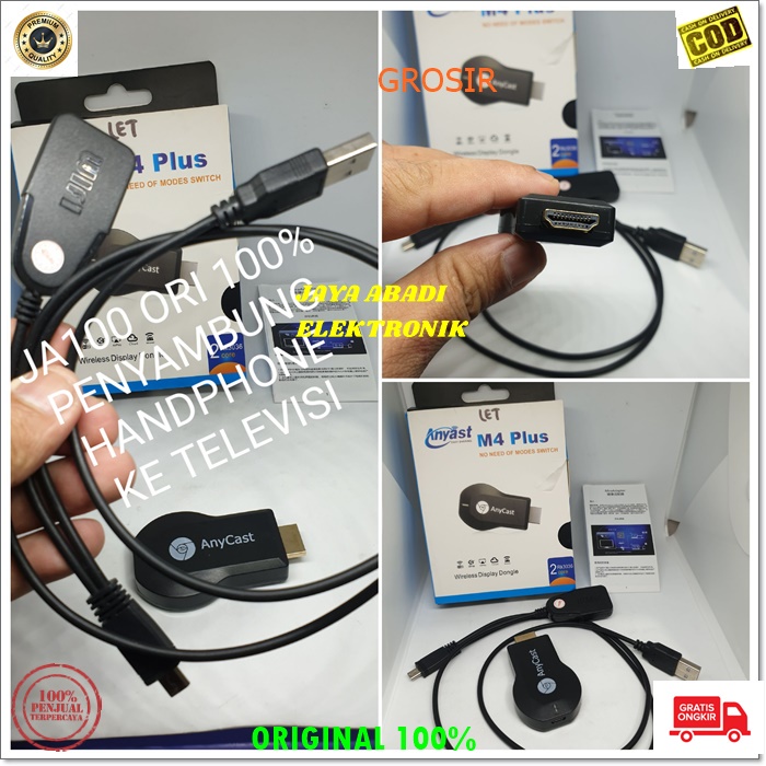 J100 ANYCAST ALAT PENYAMBUNG HANPHONE KE TELEVISI DONGLE HDMI MIRAE CAST PENGHUBUNG WIRELESS STEAMING GAMBAR MIRRORING DISPLAY RECEIVER SIPPORT SHARING STREAMING GAMBAR DIGITAL UNIVERSAL SAMBUNG LAYAR USB WIFI SCREEN MIRRORING VIDEO FOTO PROJEKTOR MULTI