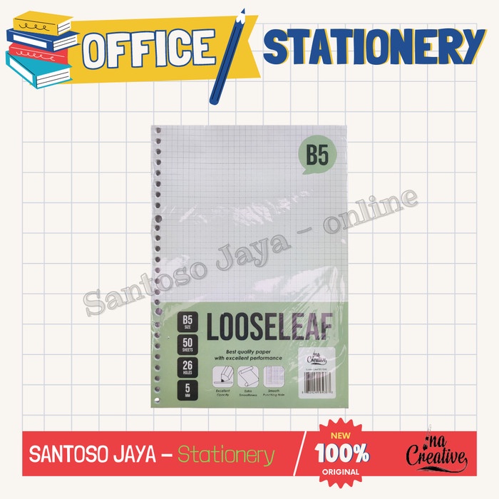 

Loose Leaf B5 GRID INA - Isi Binder B-5 INA Kotak Kotak - 50 lembar