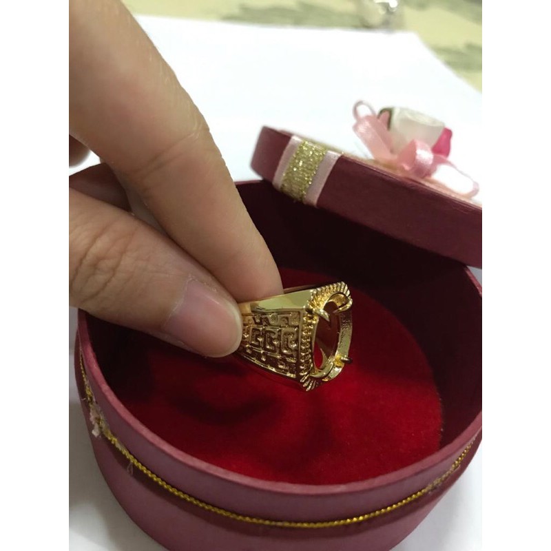 Cangkang /Rangka Cincin Pria Model zigzag Warna Gold Bagus Murah