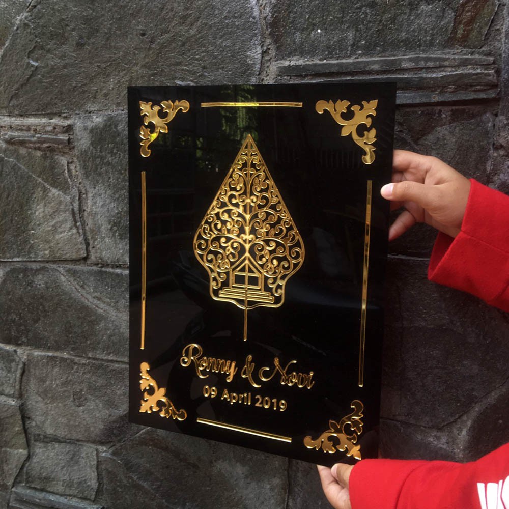 Set Mahar 30 x 40 cm | Mirror Gold Acrylic