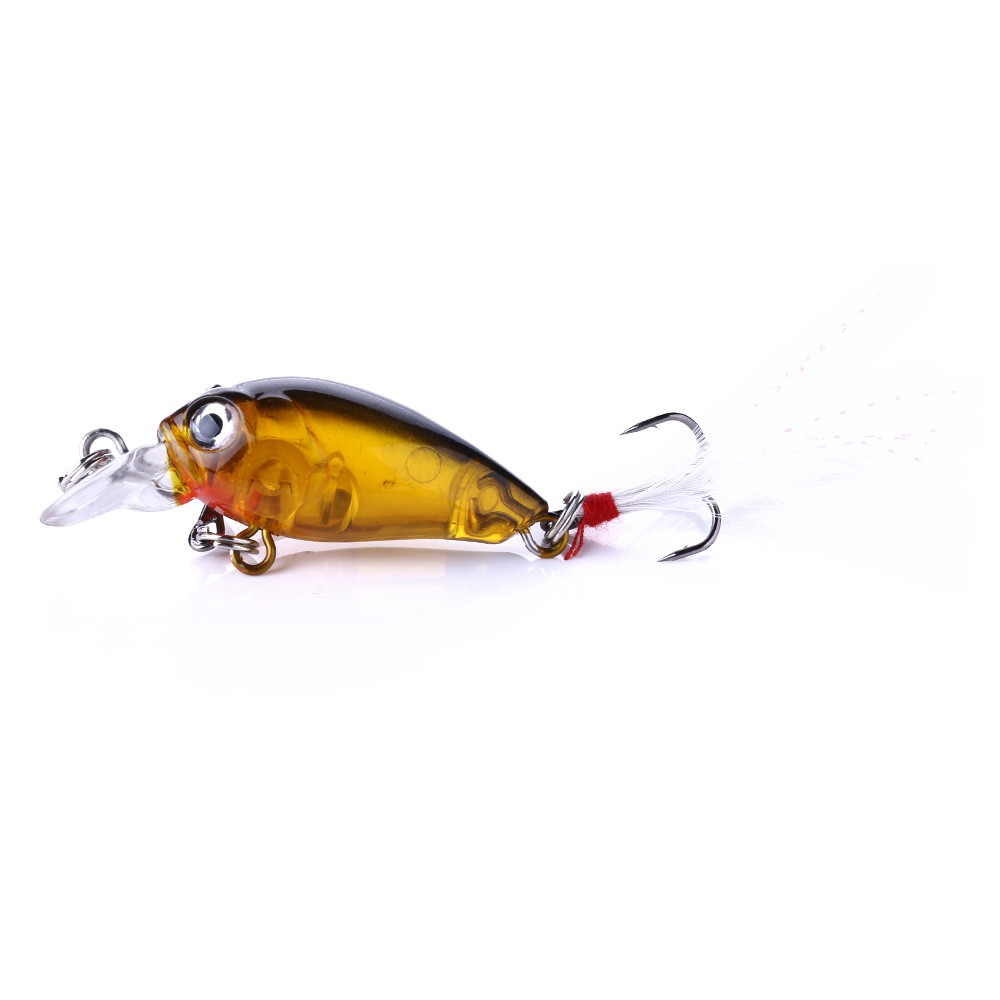 HENGJIA 20pcs 4.5cm/4g small 3d eye fishing lure crankbait umpan pancing swimbait ikan bass bait