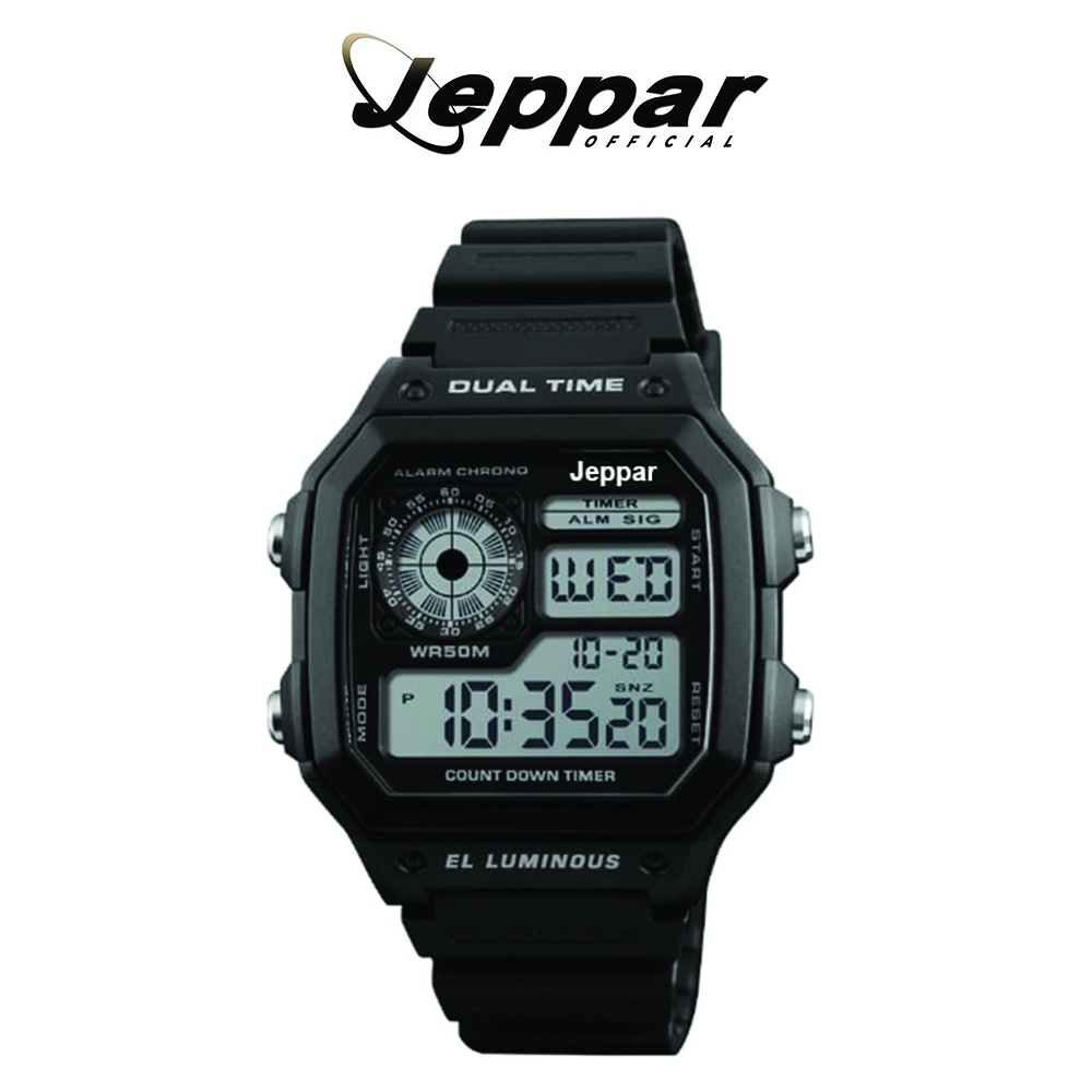 Jam Tangan JEPPAR Jam Tangan Pria Sport Digital Led Day Date Tahan Air - 1998