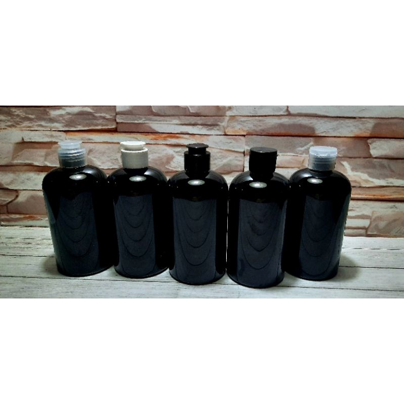 Botol Fliptop 500ml Hitam Botol 500ml Hitam Botol PET Tebal Botol Plastik Kosong