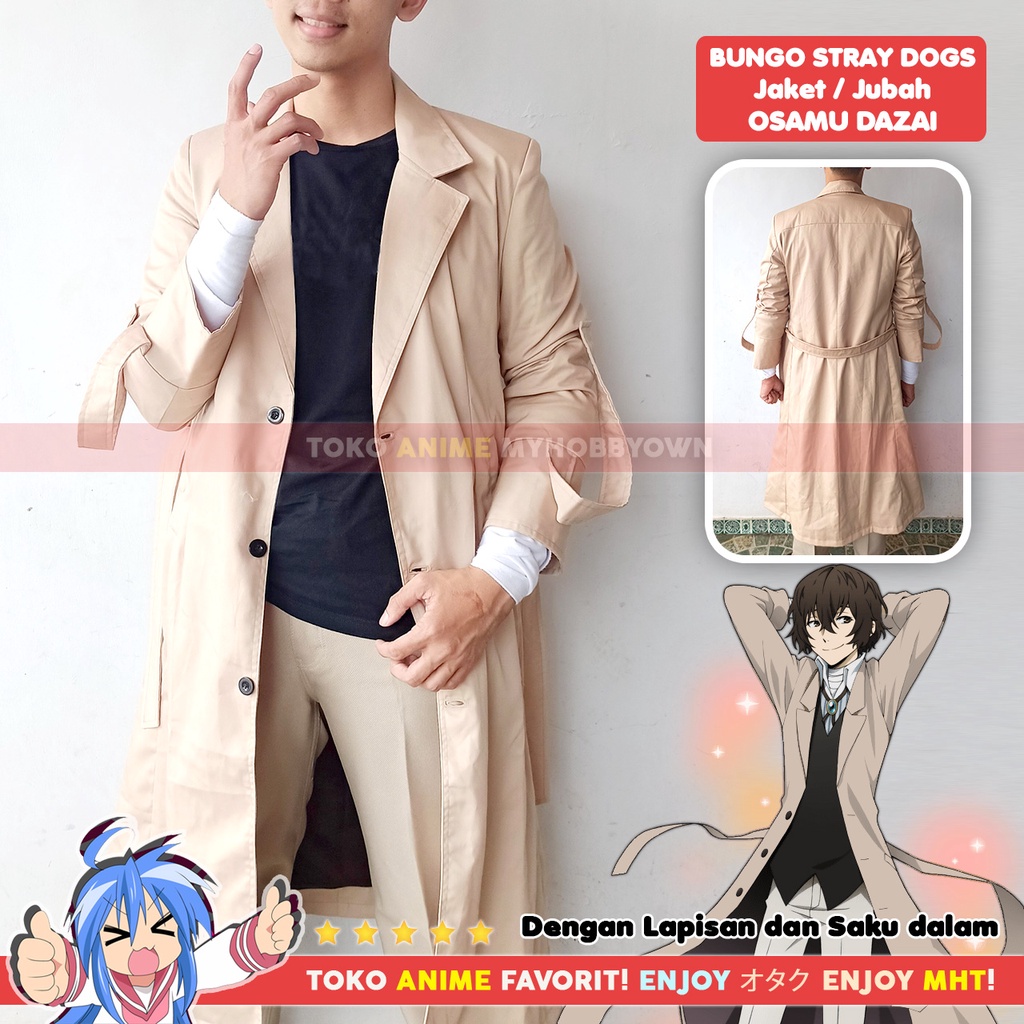 Jaket Parka Jubah Coat Osamu Dazai Bungou Stray Dog Kostum Cosplay Anime