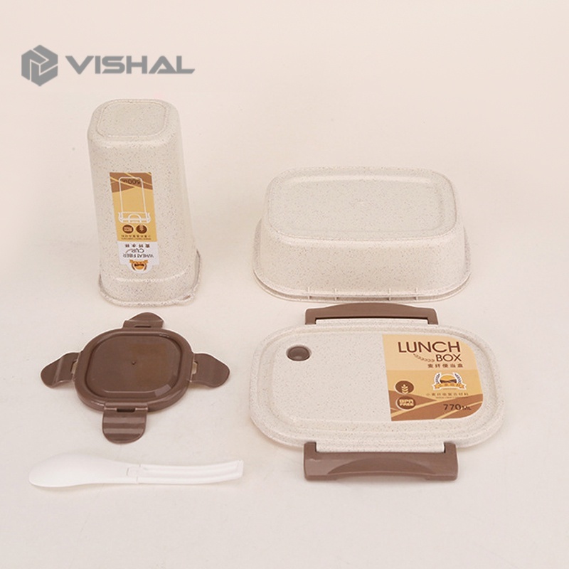 VISHAL Lunch Box Set Kotak Bekal Makan Cangkir Sup Portable Cangkir Sup Free Sendok VS-68