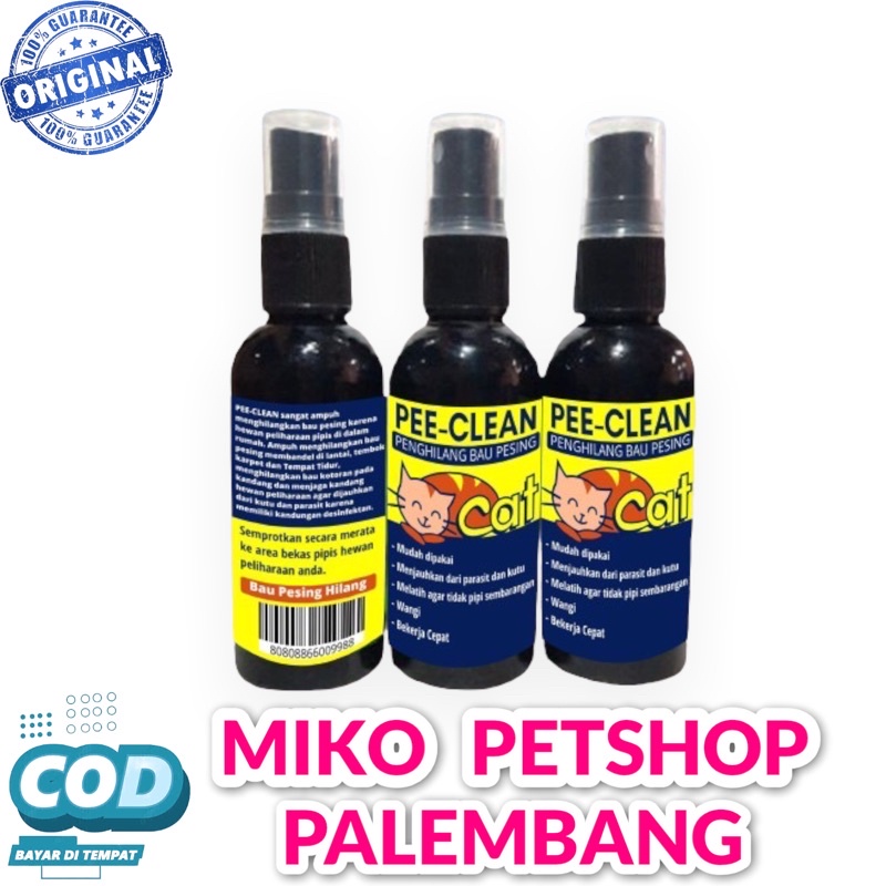 Penghilang Bau pipis Kotoran Kucing PEE-CLEAN 60ml - Free Packing Bubble