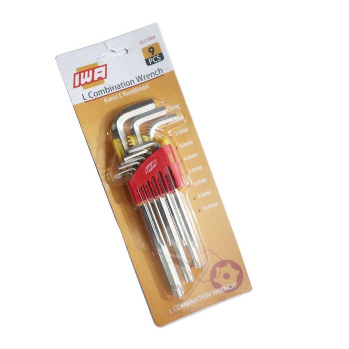 Kunci L Kombinasi Hex Dan Bintang Set 9 Pc  - Kunci L Combination Hex And Torx