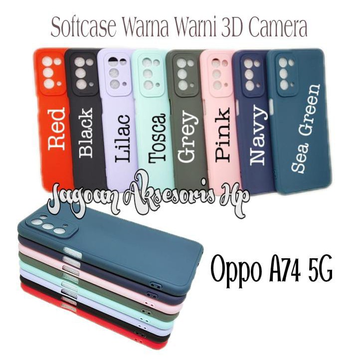 SoftCase Warna Warni Oppo A74 5G 6.5 Inch with 3D Camera Casing Candy Macaron Pelindung Camera