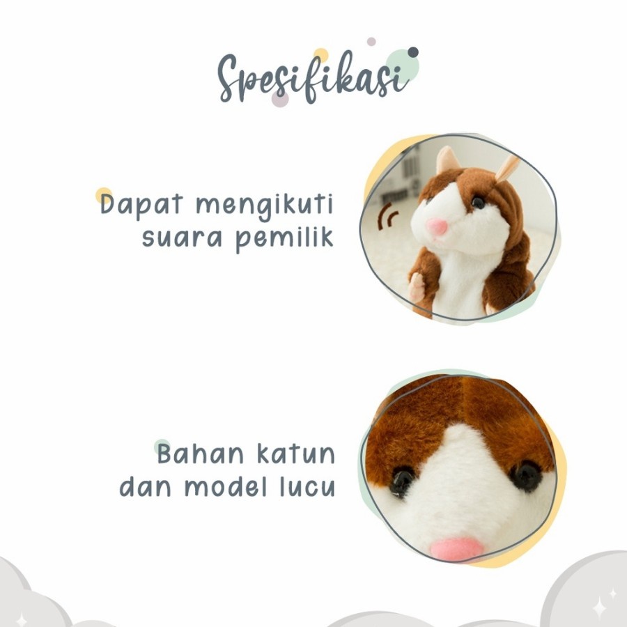 MOMBABY1 Mainan Anak Talking Hamster / Mainan anak Hamster bisa bicara