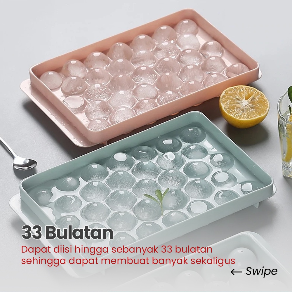 Cetakan Es Batu Bulat Ice Tray Pembuat Es Batu