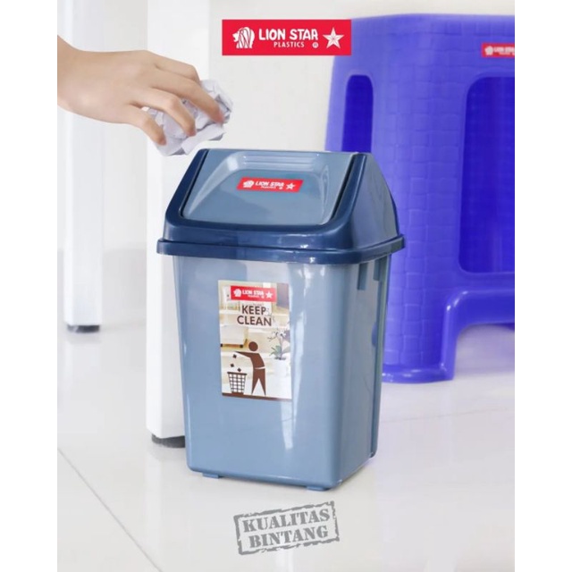 Tempat Sampah Plastik Tutup Goyang Lion Star Dustbin 5L 10L 15L C5 C4 C3