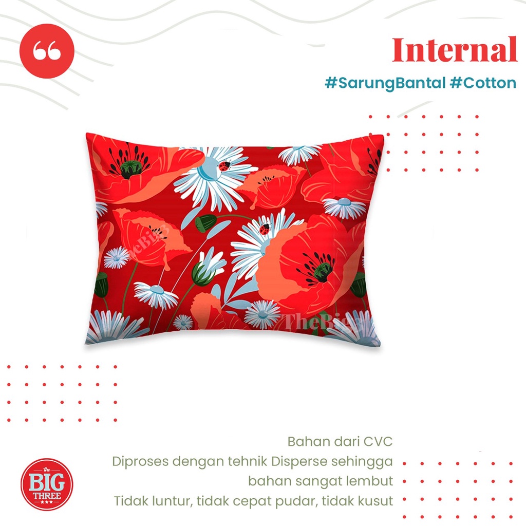 Set Sarung Bantal Bantal merk INTERNAL - Halus Disperse Print - Sarban isi 2