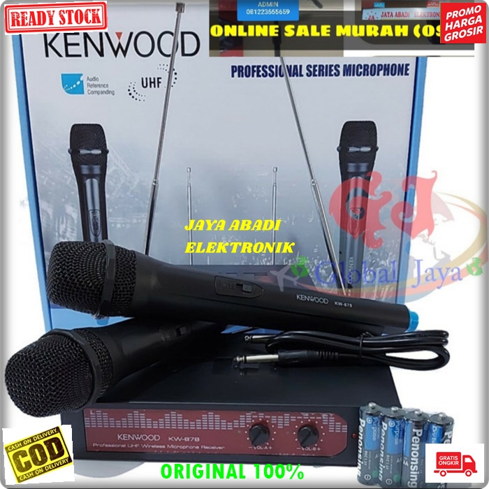 G473 KENWOOD MIC MICROPHONE SOUND SYSTEM WIRELESS WIRELES AIWA NAIWA PRO KARAOKE SEPASANG MIKROPHONE