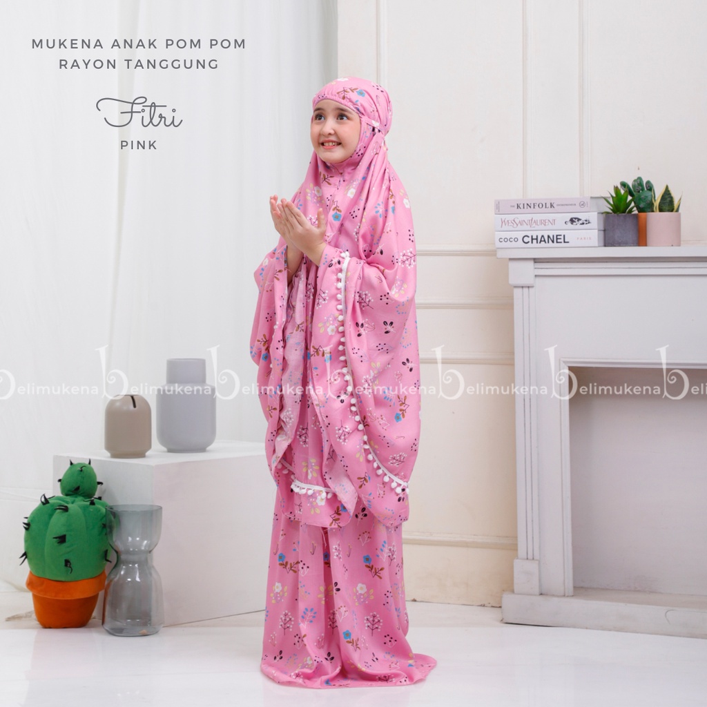 Mukena Anak Pom Pom Rayon Tanggung Fitri