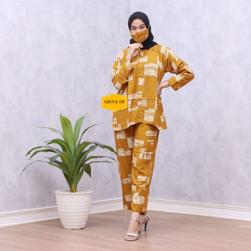 BISA COD SETELAN WANITA TERBARU RAYON PREMIUM MOTIF KANCING DEPAN BUSUI