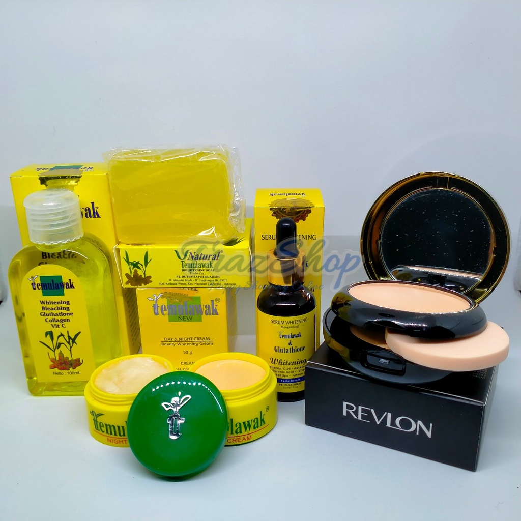 Paket Lengkap Cream Temulawak Import Asli Plus Bedak 2in1 Revlon ( Toner-Sabun V Natural-Serum-Cream