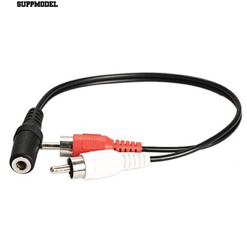 Kabel Adapter Splitter Y 3.5mm 1 / 8 &quot;Stereo Female Ke 2 Male RCA Jack Audio