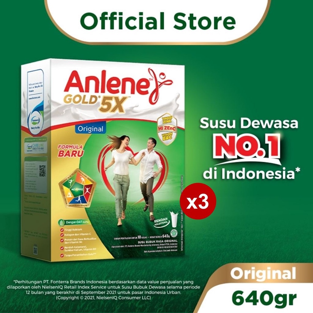 

Anlene Susu Dewasa Gold 5X Original 3x640g