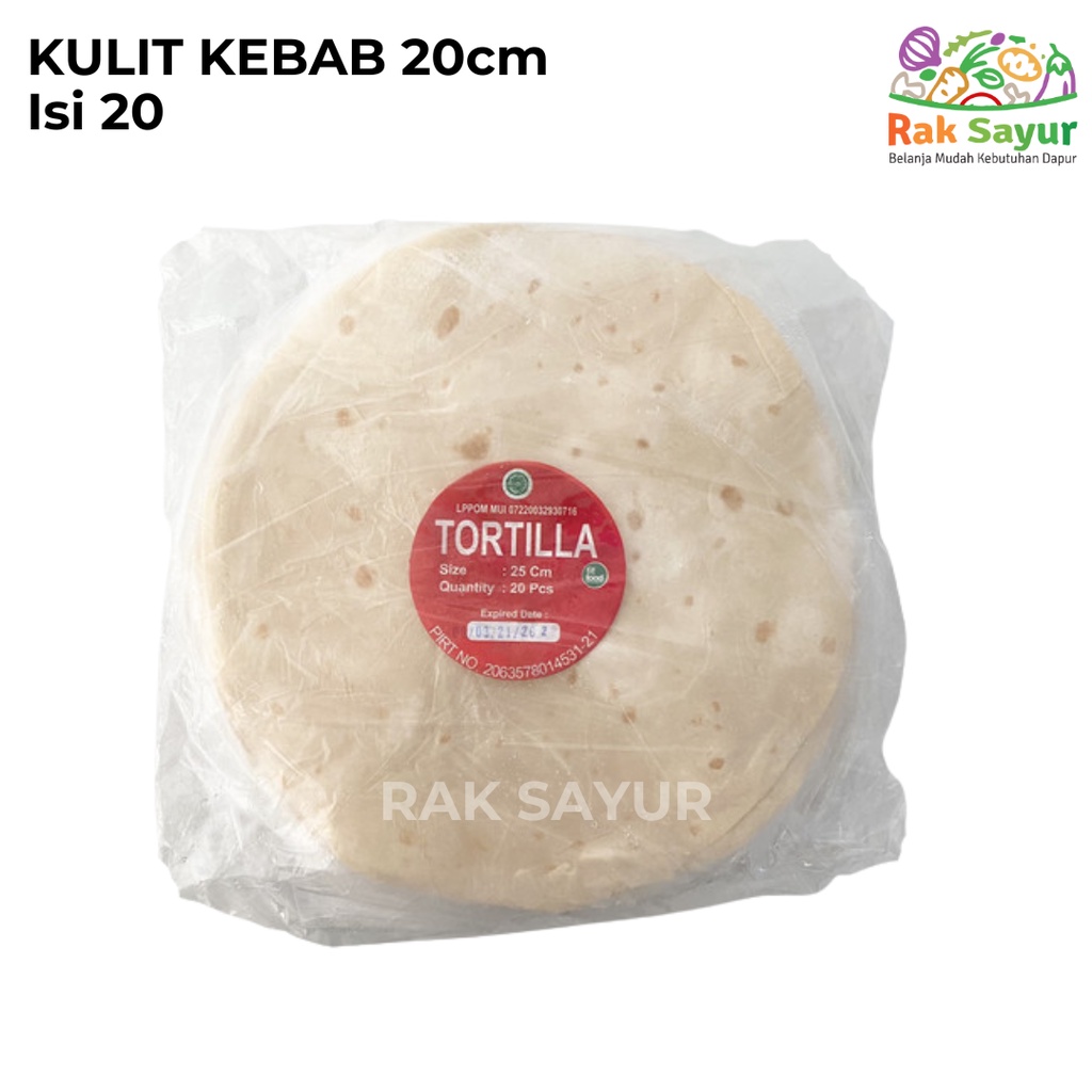 

Kulit Kebab Tortilla 20cm isi 20 lembar Rak Sayur Padang